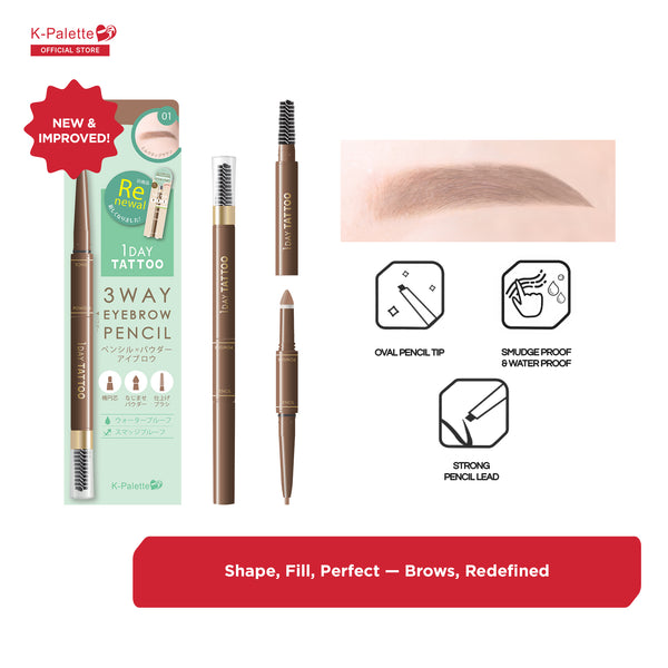 K-PALETTE 1DAY Tattoo Lasting 3Way Eyebrow Pencil