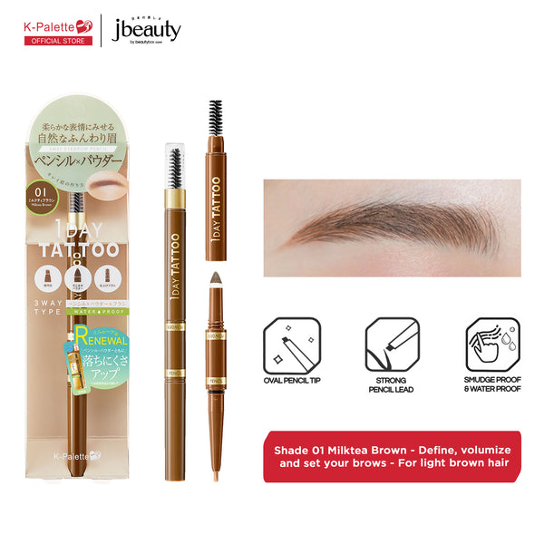 K-PALETTE 1DAY Tattoo Lasting 3Way Eyebrow Pencil 24H