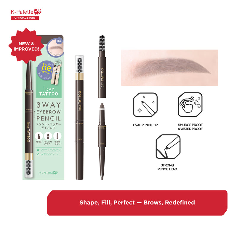 K-PALETTE 1DAY Tattoo Lasting 3Way Eyebrow Pencil