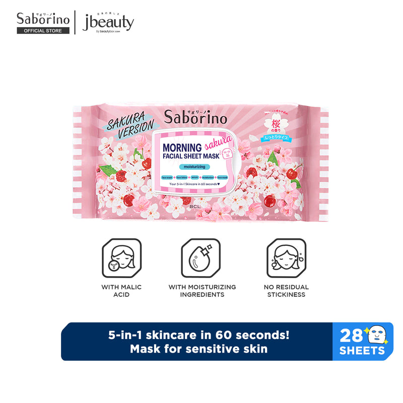 SABORINO Morning Facial Sheet Mask Sakura